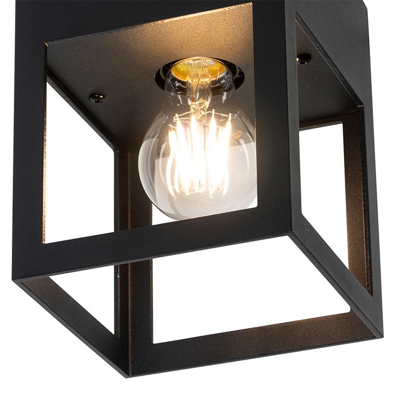 Moderne plafondlamp zwart kubus - Cela