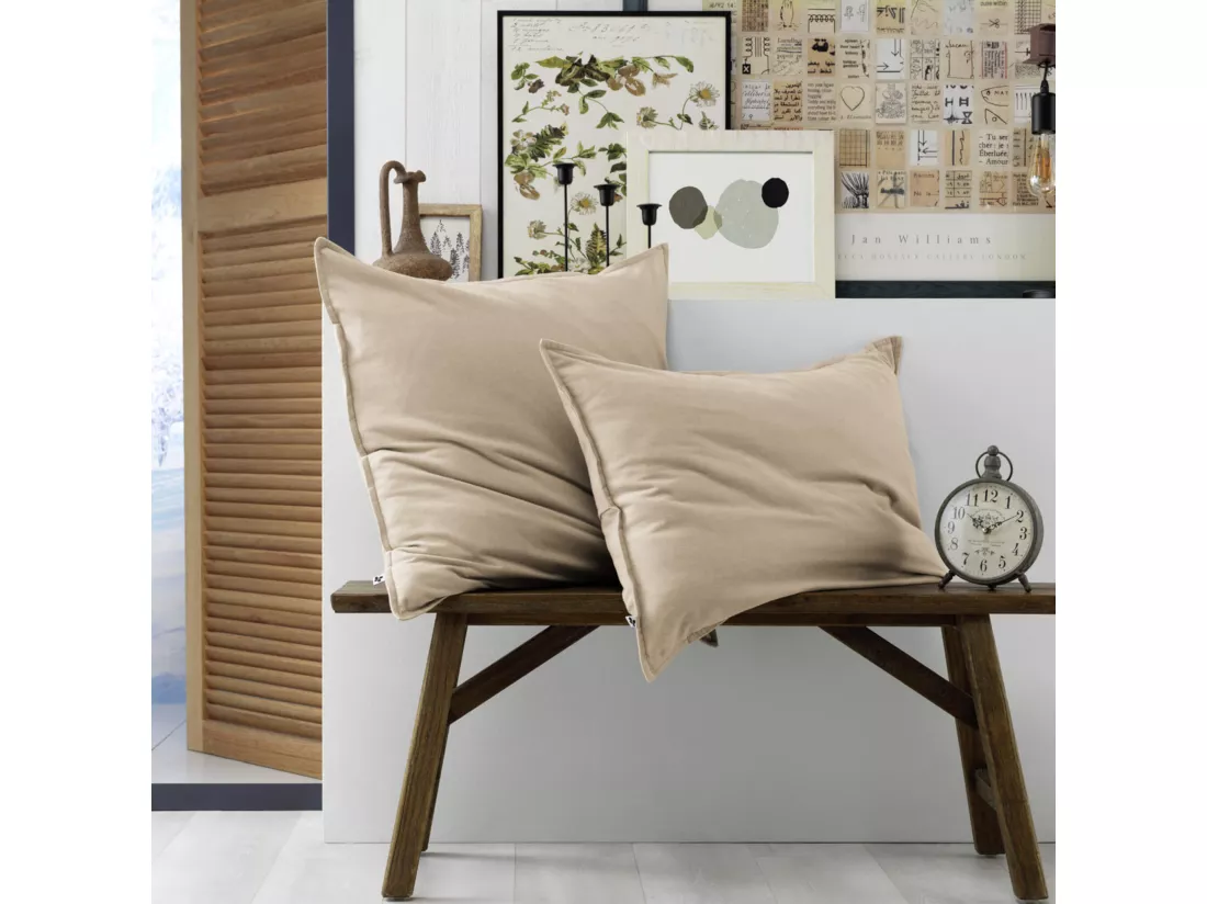 Parure de lit flanelle beige 140x200 cm
