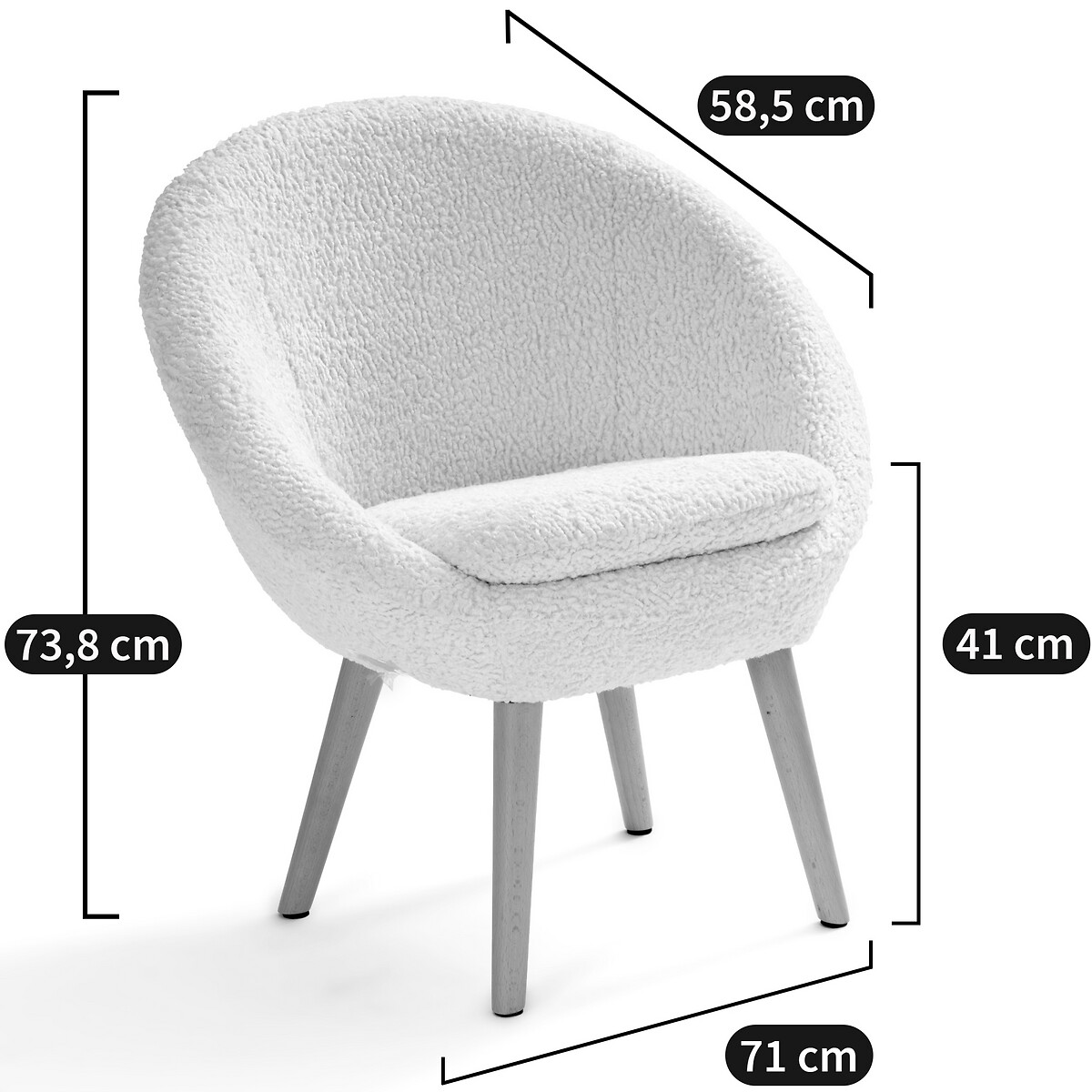LA REDOUTE INTERIEURS<br>Poltrona Bolvormige com bouclette Jimi