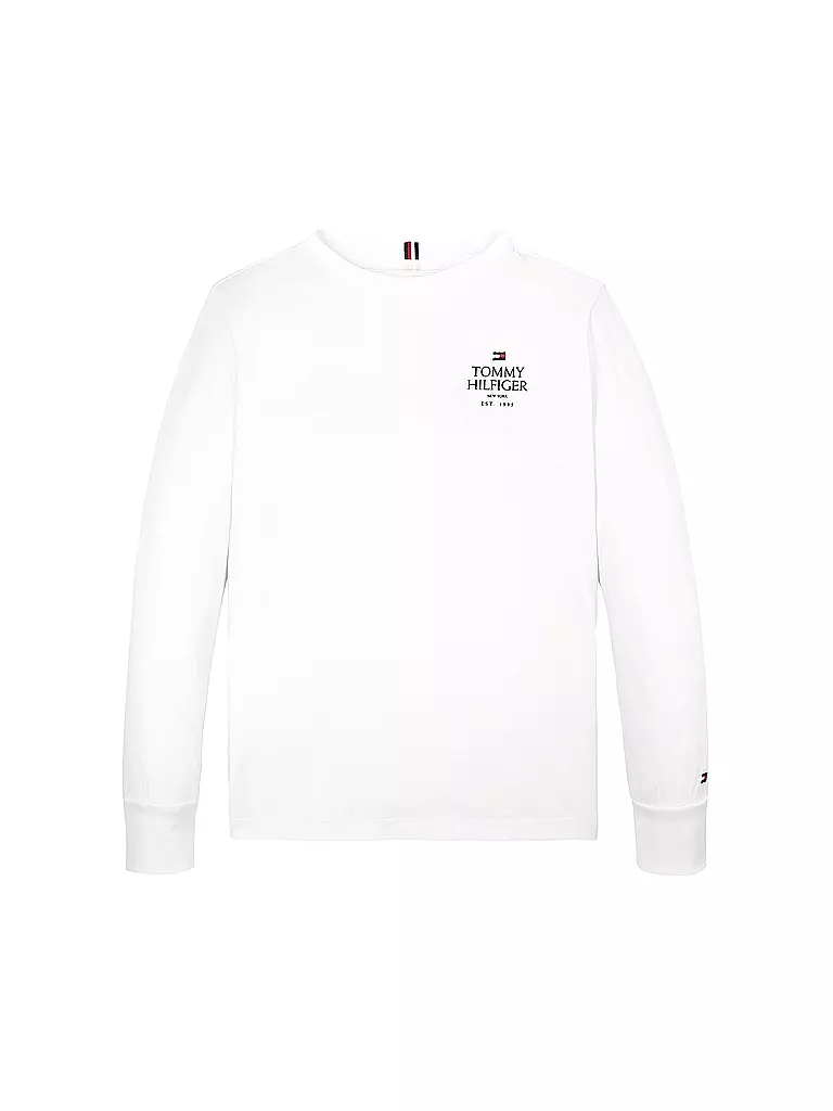 TOMMY HILFIGER Jungen Langarmshirt weiss