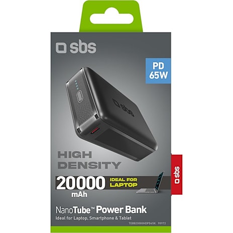 SBS powerbank 20,000 mAh - sort