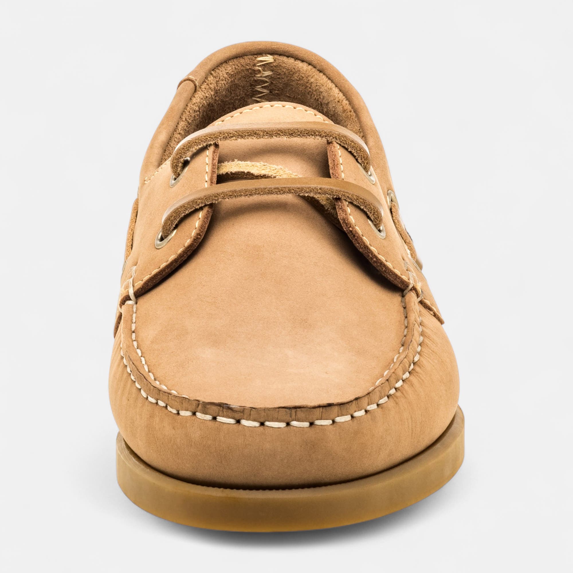 Chaussures bateau Homme en cuir beige
