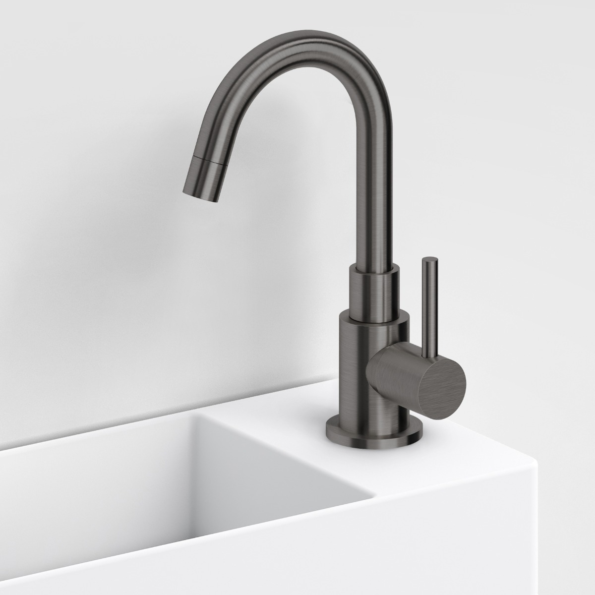 Clou Freddo 1 fonteinkraan met draaibare uitloop gunmetal geborsteld PVD