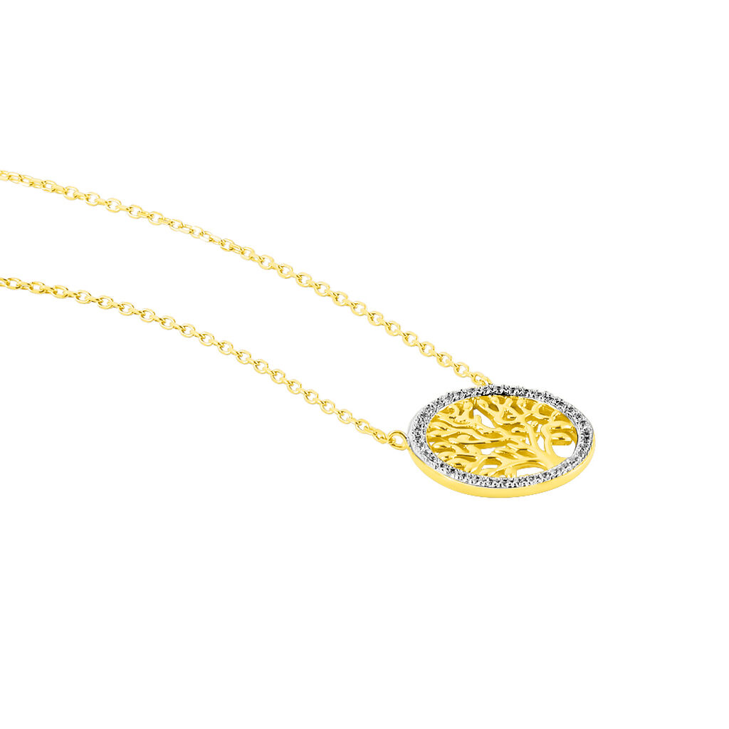 Collier Theolina Plaqué Or Jaune Oxyde De Zirconium