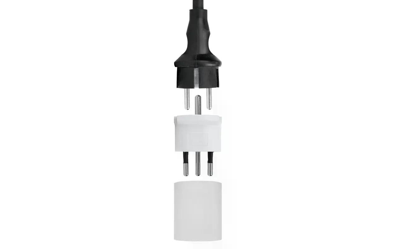 Fixadapter Deutschland CEE7/7 auf Schweiz T12 3-polig, WeissSchuko zu T12 Fixadapter