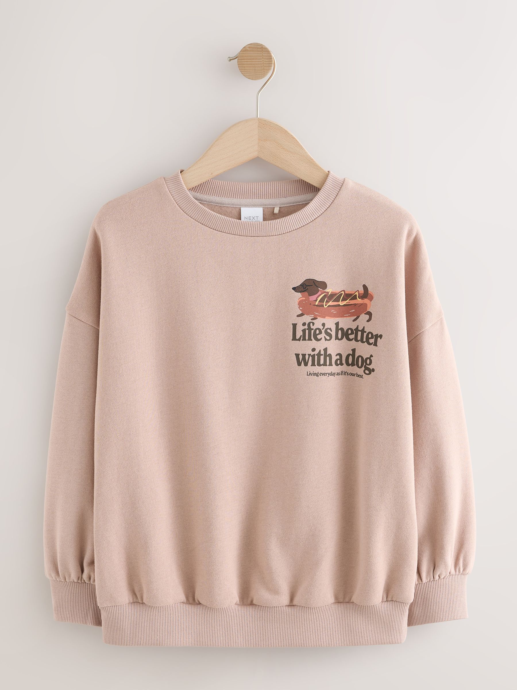 Mocha Brown Sausage Dog - Graphic Sweatshirt (3-16yrs)