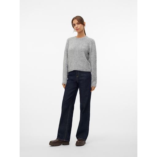 Vero Moda Novah Striktrøje, Medium Grey Melange, XL