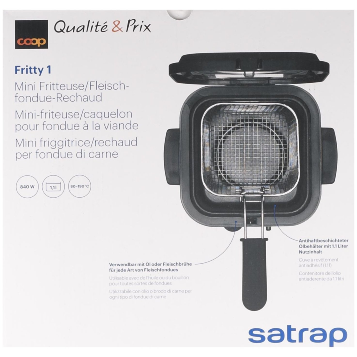 satrap Fritty1 Mini-Fritteuse oder Fleischfondue-Rechaud