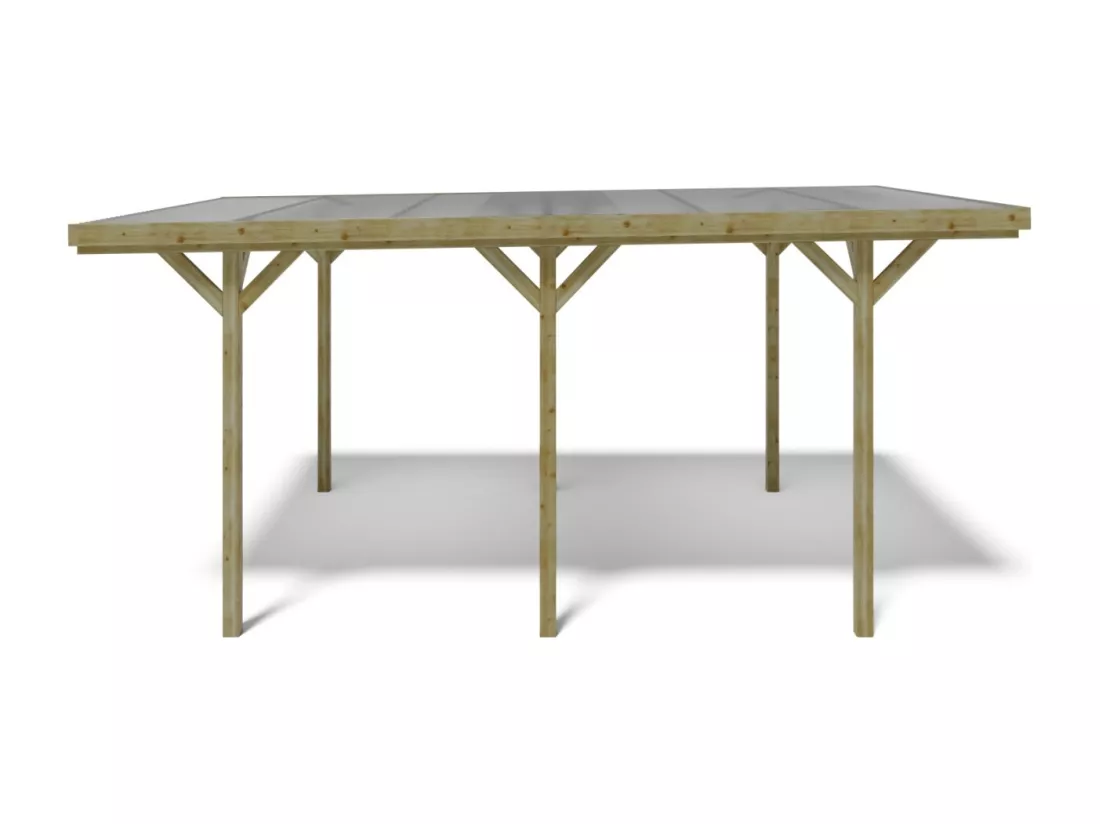 Carport, abri de voiture 3,04x5,12 m - 15,57 m2 - couverture PVC  - CAR16PVCTR - ALTANKA
