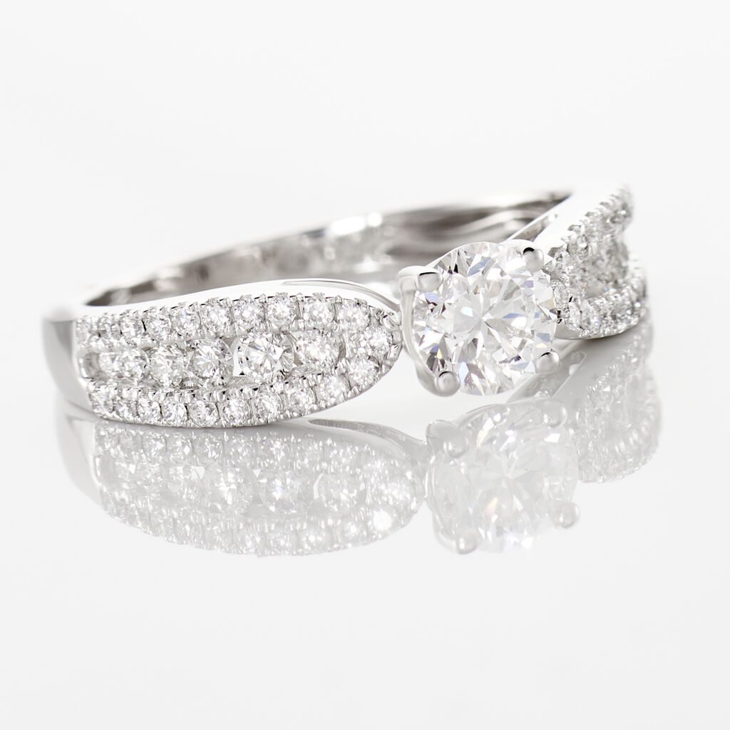 Bague Solitaire Stockholm Or Blanc Diamant Synthetique