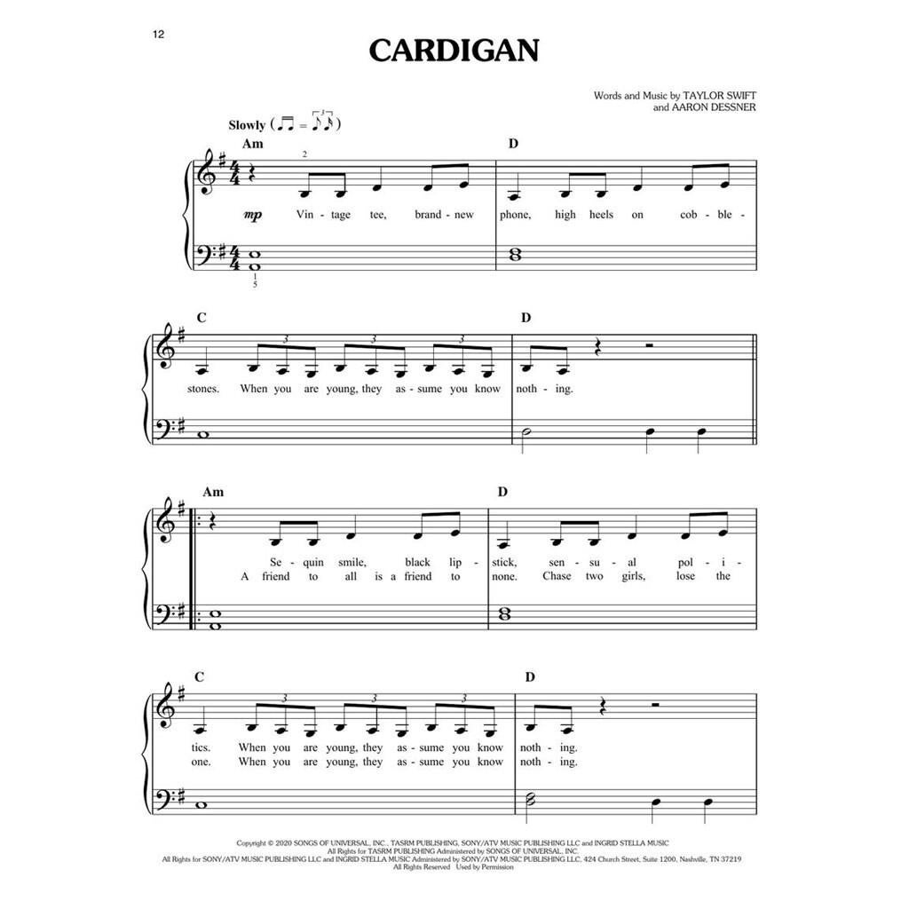 Hal Leonard Taylor Swift Folklore songboek voor piano