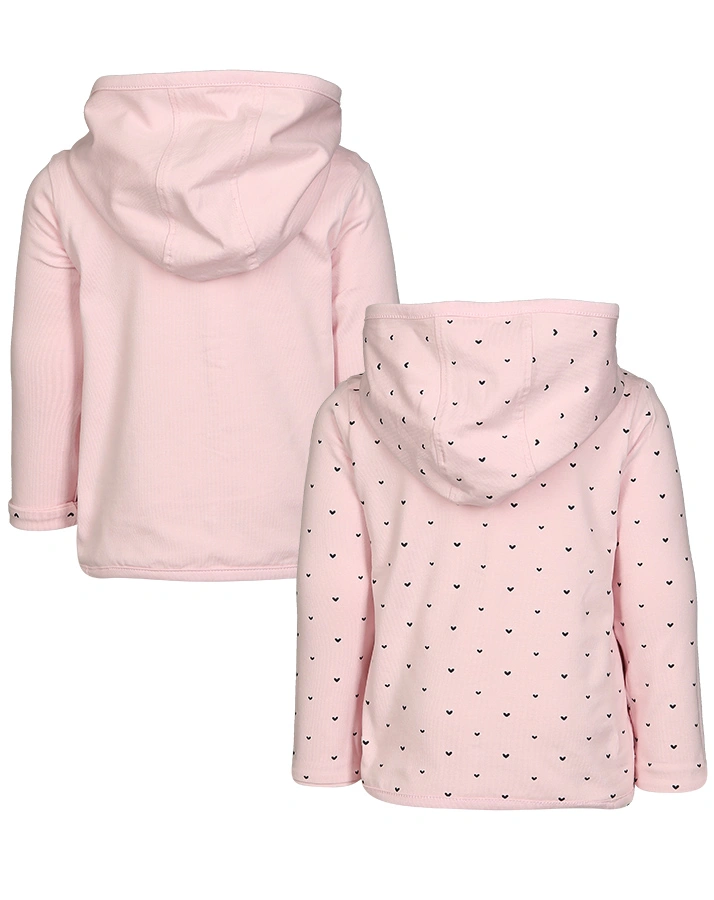 Kapuzen-Sweatjacke NOVI – HEARTS zum Wenden in rosa