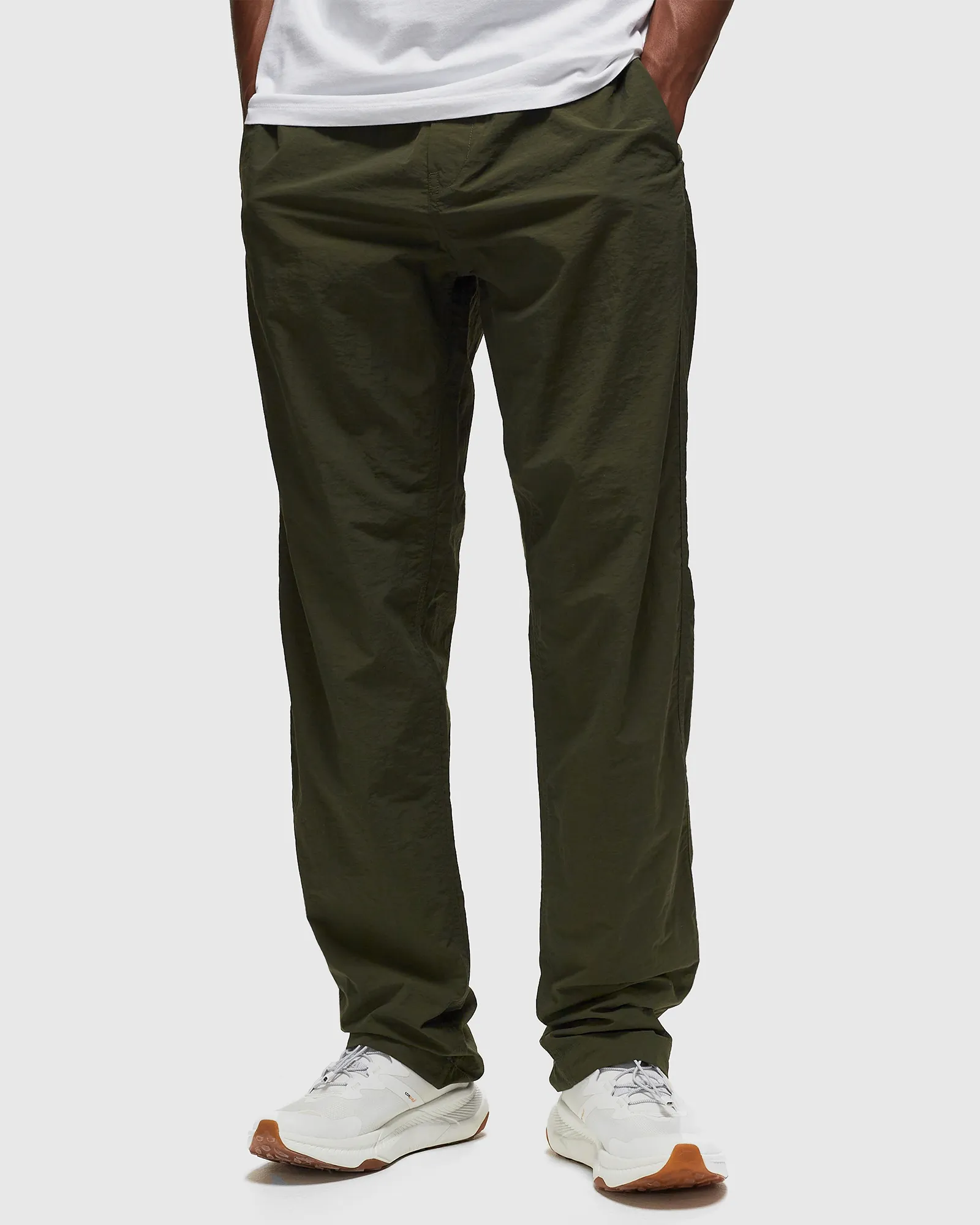 Maison Kitsune CASUAL STRAIGHT LEG PANTS IN CRISPY NYLON WITH TON