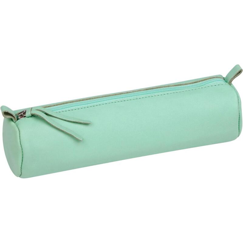 CUIR TEINTE Trousse ronde Ø5,5x22 cm - Assortiment pastel