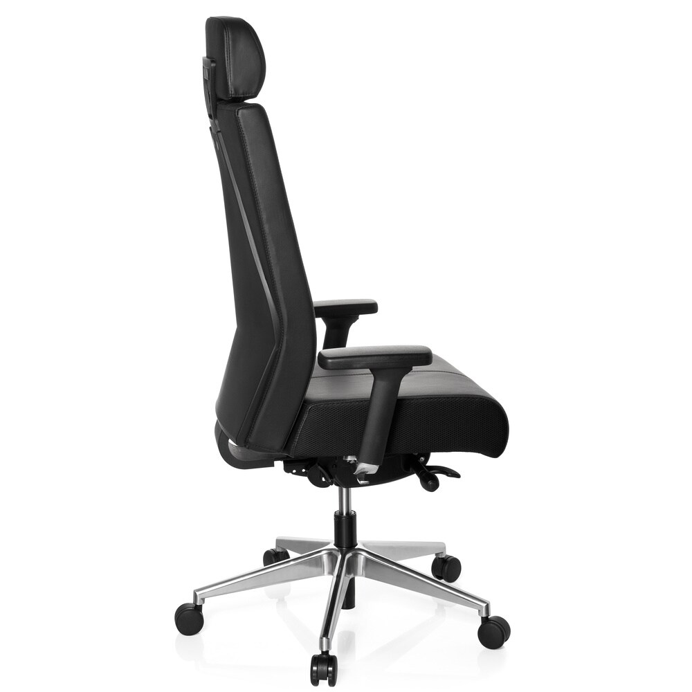 Profi Bürostuhl PRO-TEC XXL Leder mit Armlehnen (höhenverstellbar) hjh OFFICE