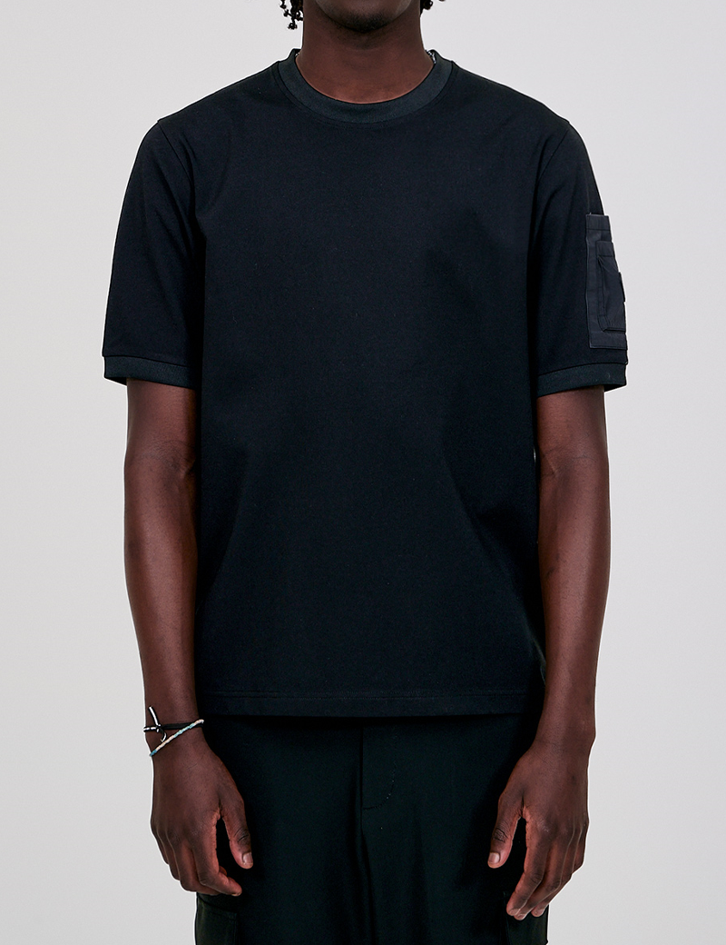 GERTRUDE&GASTON T-SHIRT HOMME POCHE NYLON TIMEO NOIR