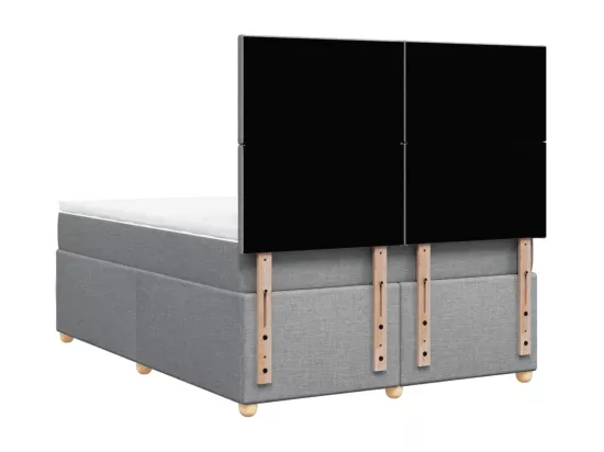 Sommier à lattes de lit avec matelas Gris clair 160x200cm Tissu