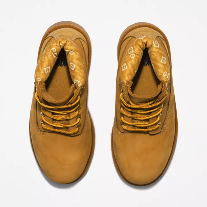 Bota Timberland Premium de 6 polegadas para jovens na cor amarela