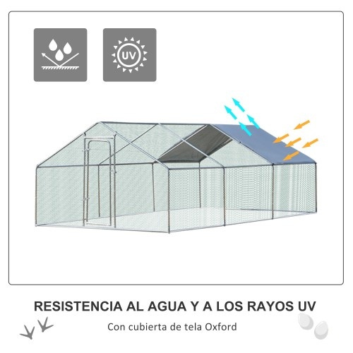 Galinheiro externo PawHut Silver para aves