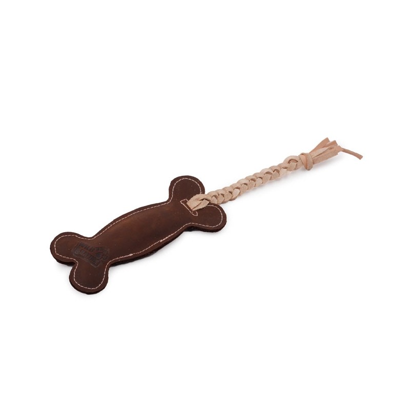Brinquedo de couro WILD&NATUREA em formato de osso, 36 cm