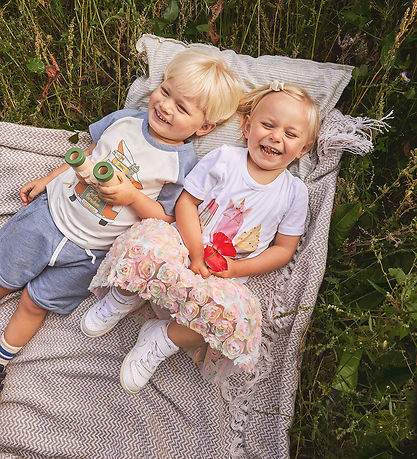 Hust and Claire T-shirt - HCAncher - Blåe Fog Melange m. print