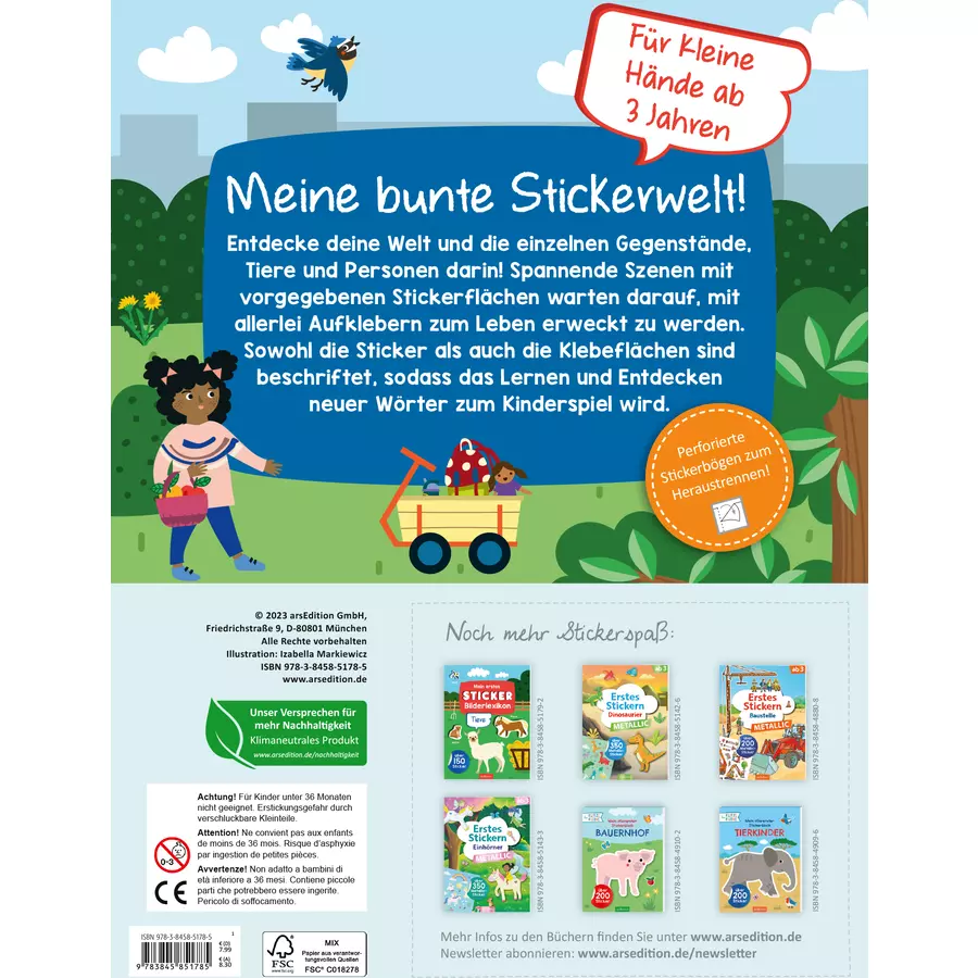 arsEdition Mein erstes Sticker-Bilderlexikon – Meine Welt