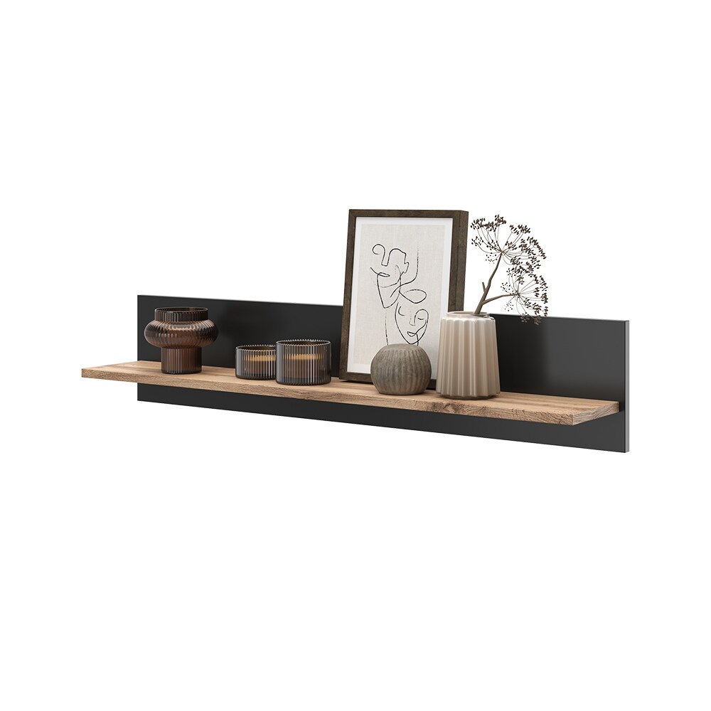Vicco Wandregal Amber Eiche Wotan Anthrazit 100 x 20 cm Wandhalterung
