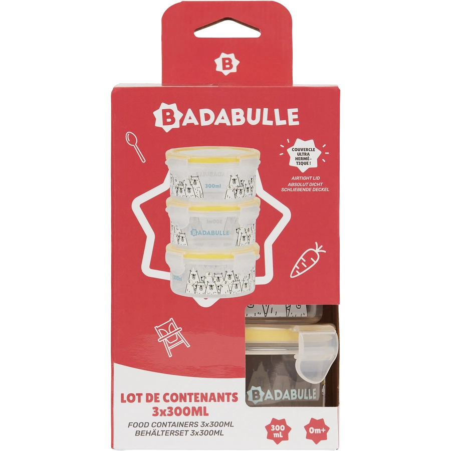 Badabulle Aufbewahrungsbehälter Maxibox 3er Pack Happy Bear
