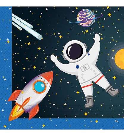Decorata Party Servietten - 20er-Pack - 33x33 cm - Rakete Space