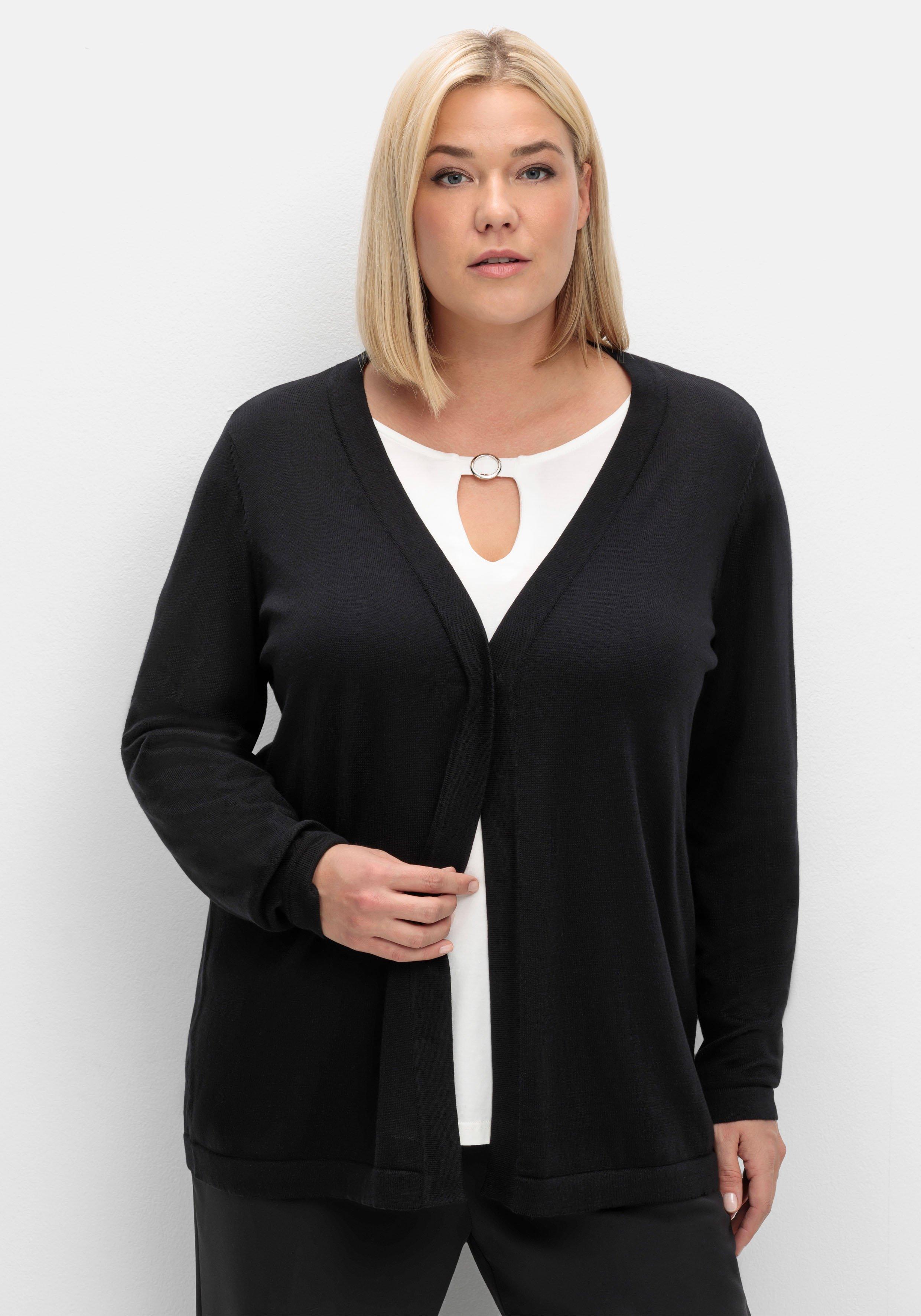 Leichte Feinstrickjacke mit 1-Knopf-Verschluss