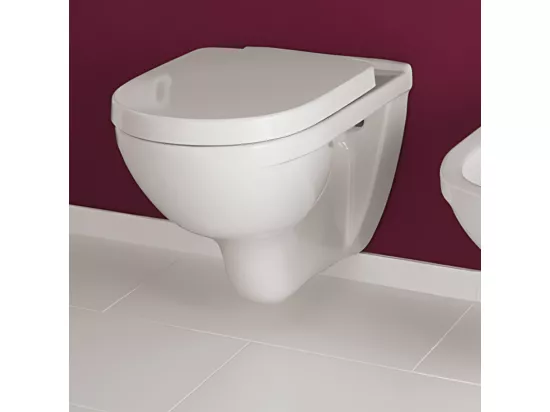 Pack WC compact VILLEROY ET BOCH O.novo avec abattant + bâti-support GROHE + plaque Chrome