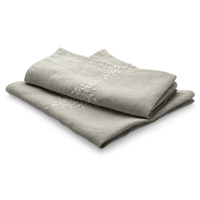 Serviette Leinen Blätterränke, Natur