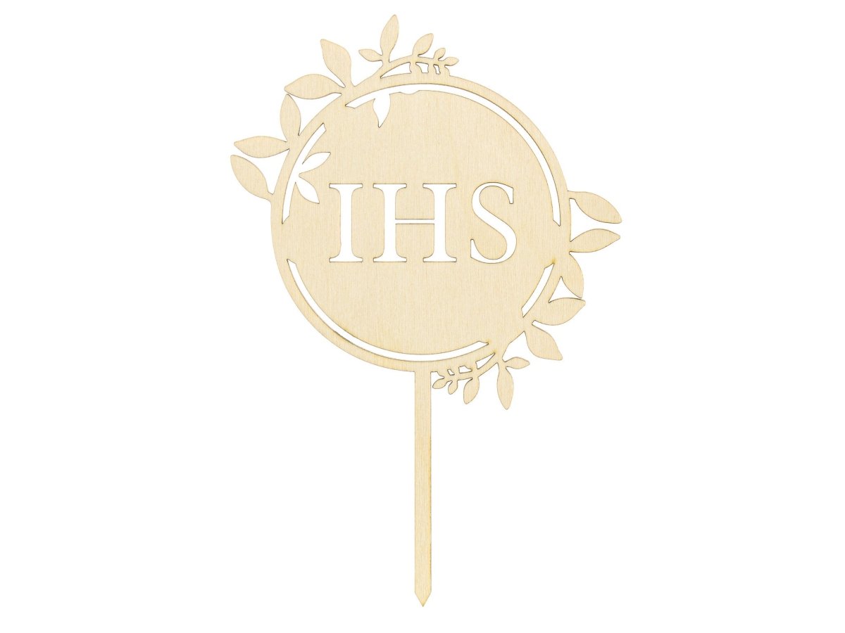 Taarttopper Communnie IHS Hout 23cm