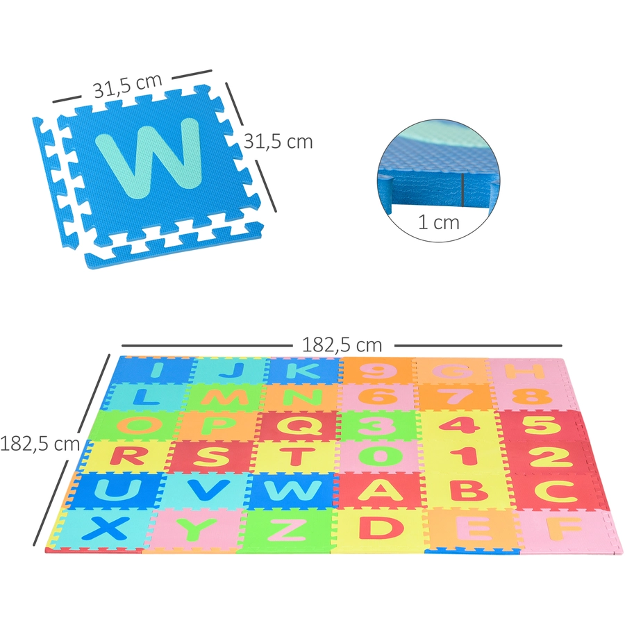 HOMCOM Puzzlematte Mehrfarbig