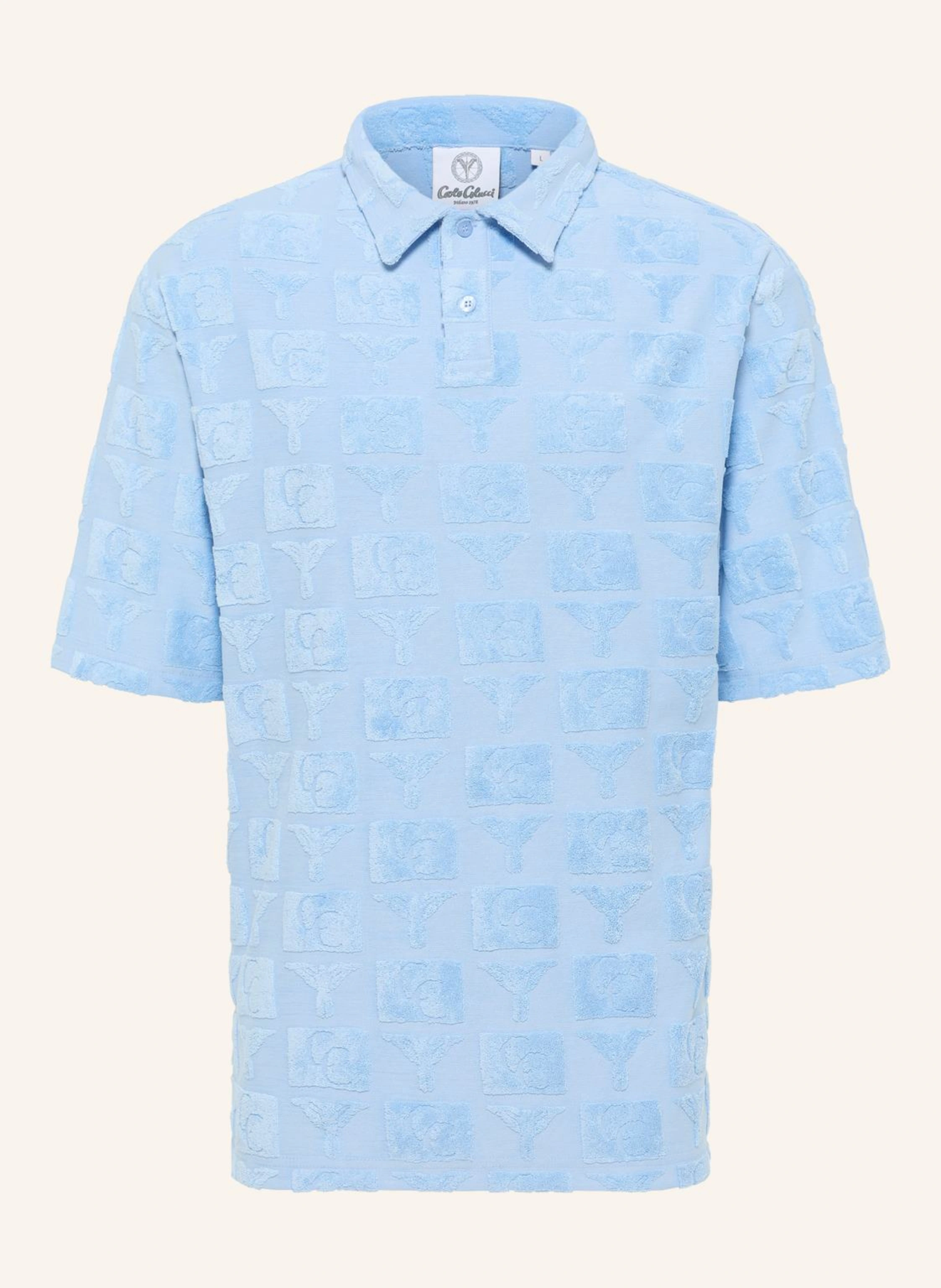 CARLO COLUCCI Oversize Poloshirt mit Frotteeinsätzen ECHNER