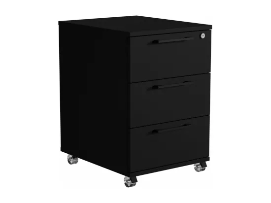 Conteneur de rangement mobile avec tiroirs sur roulettes pour bureau, noir