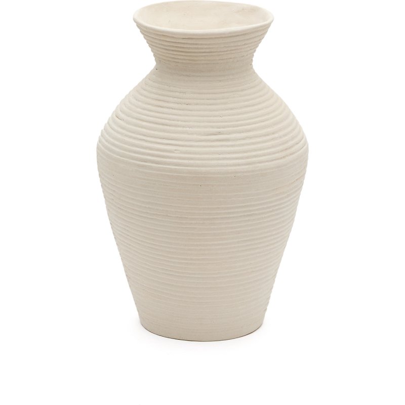 Vase Pria en papier mâché blanc 51 cm
