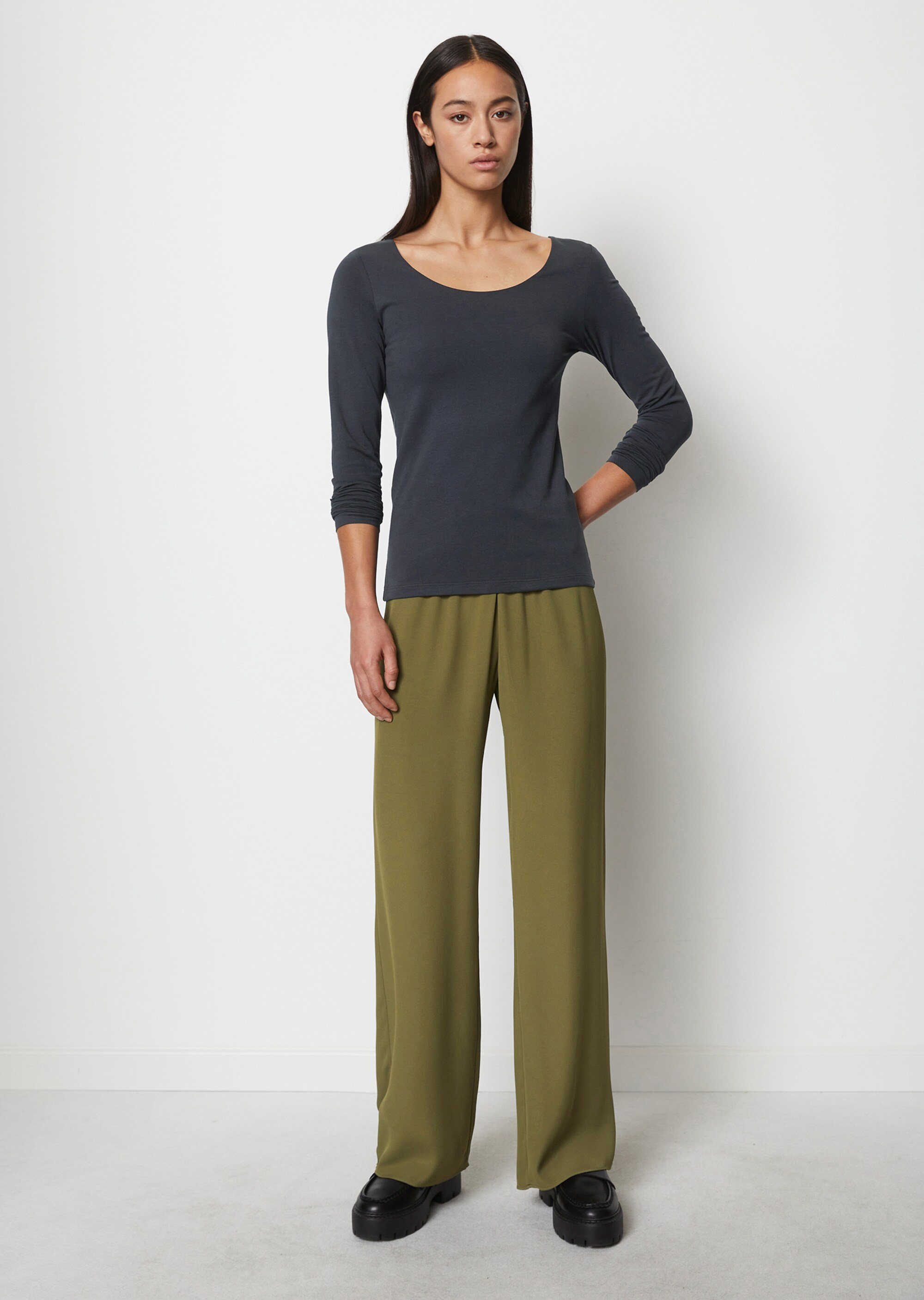 Longsleeve regularaus Stretch-Jersey