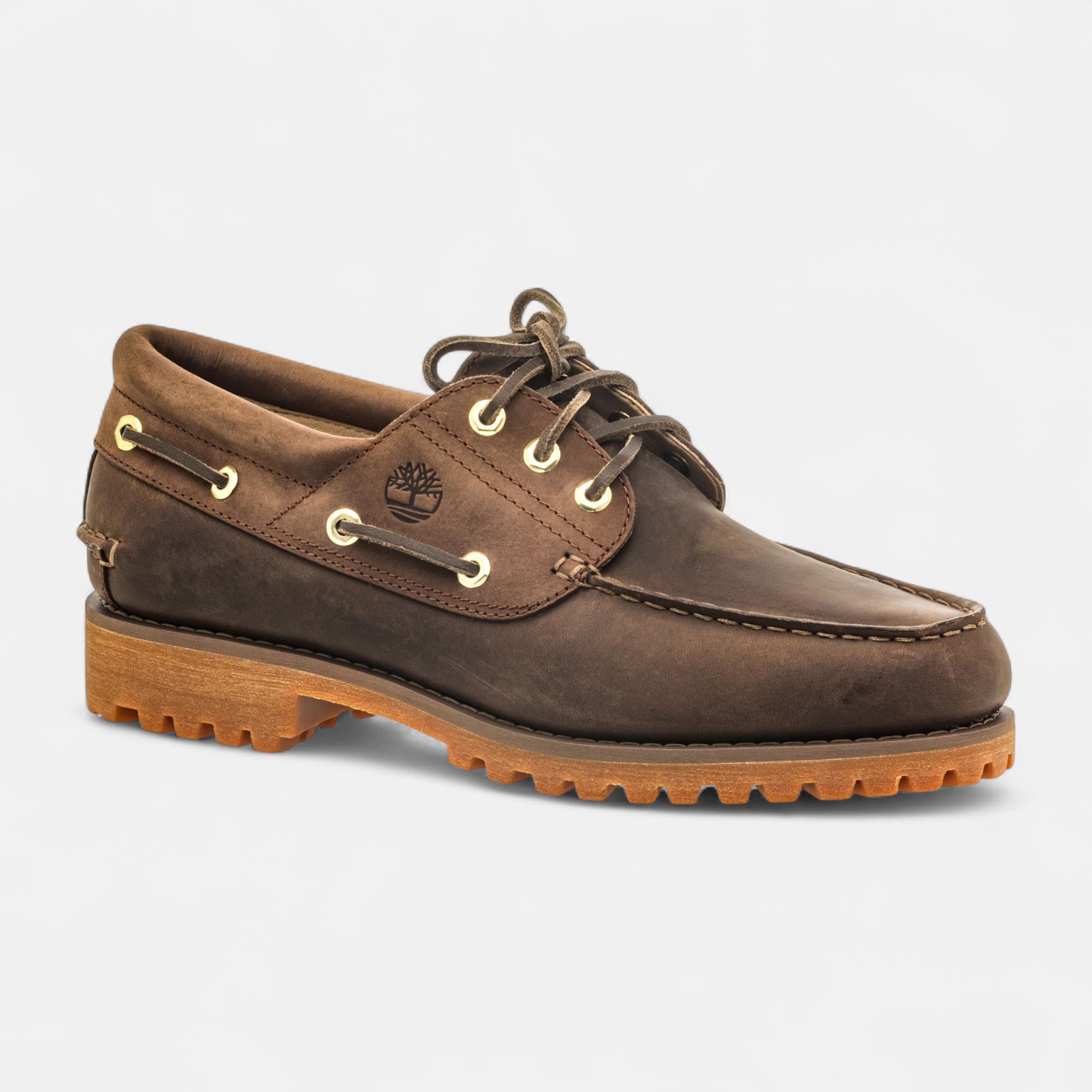 Chaussures bateau Homme en cuir marron