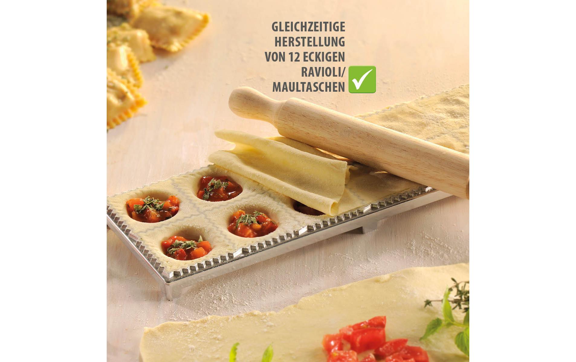 Ravioli- und Teigtaschenformer Tasca 3-teilig, eckigRavioli-Maultaschenbrett
