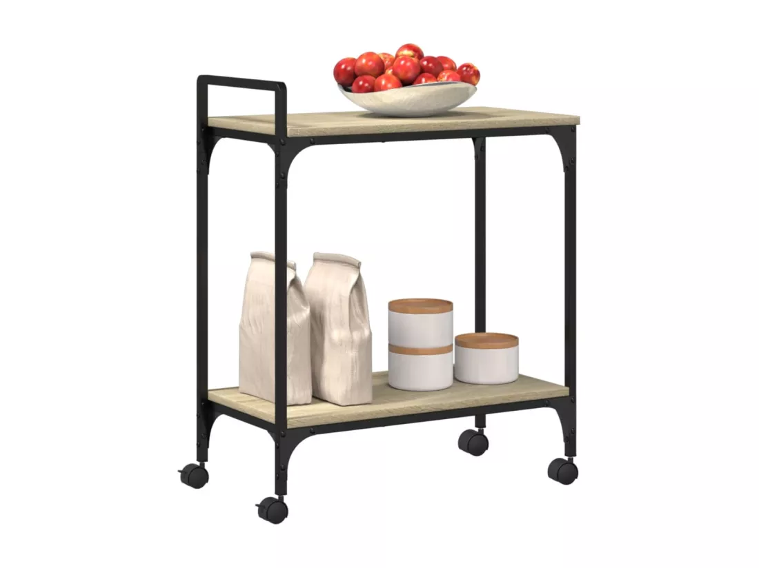 Chariot de cuisine chêne sonoma 60,5x31x72,5 cm bois ingénierie