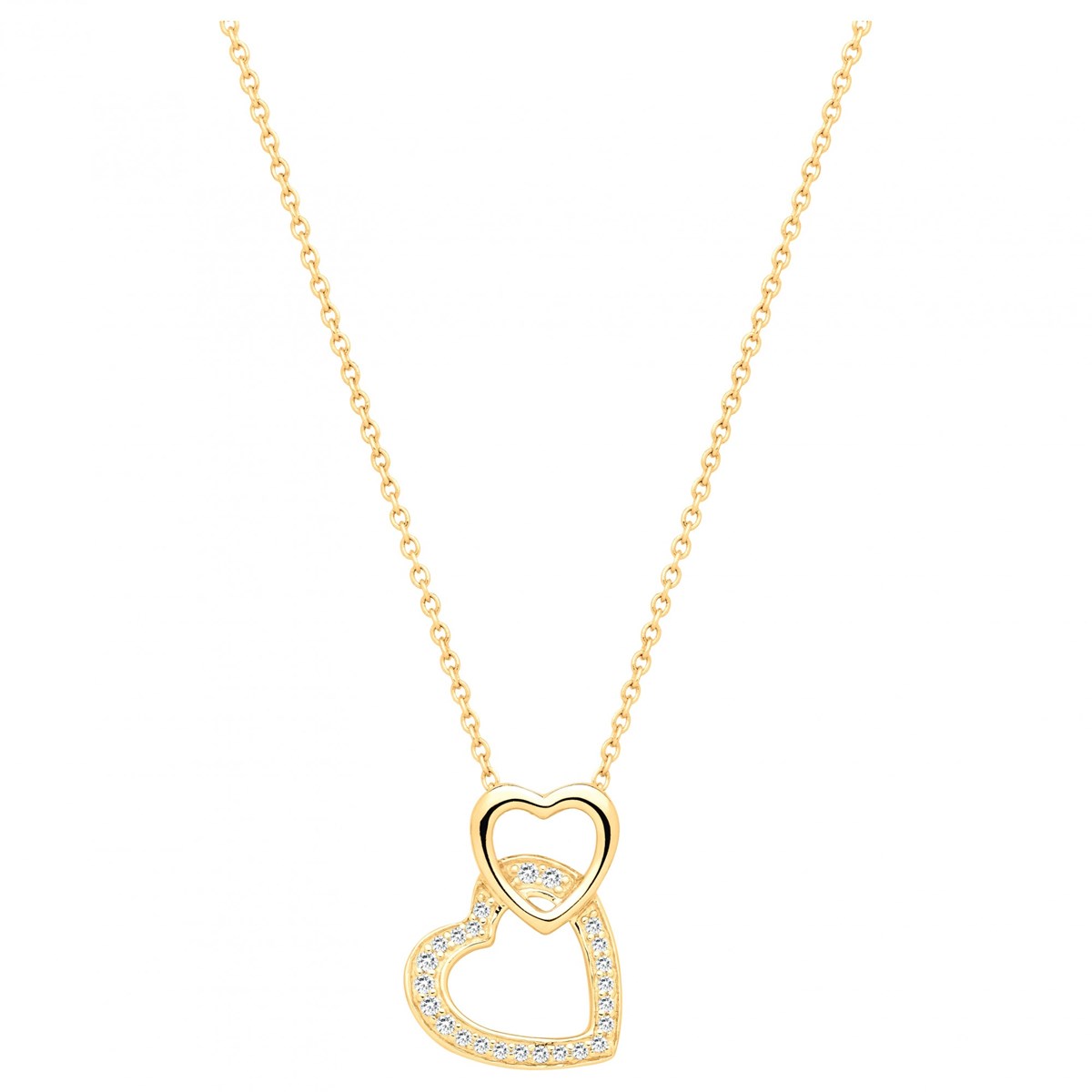 Collier en Plaqué Or avec oxyde de zirconium blanc