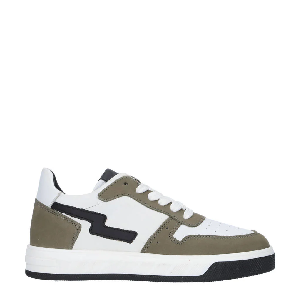Gattino leren sneakers groen/wit