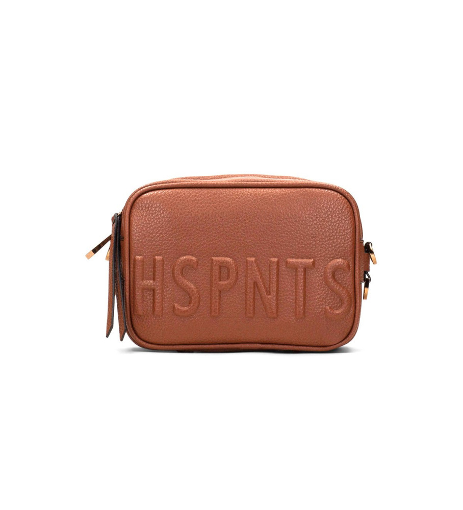 Bolsa transversal Hispanitas com logotipo marrom