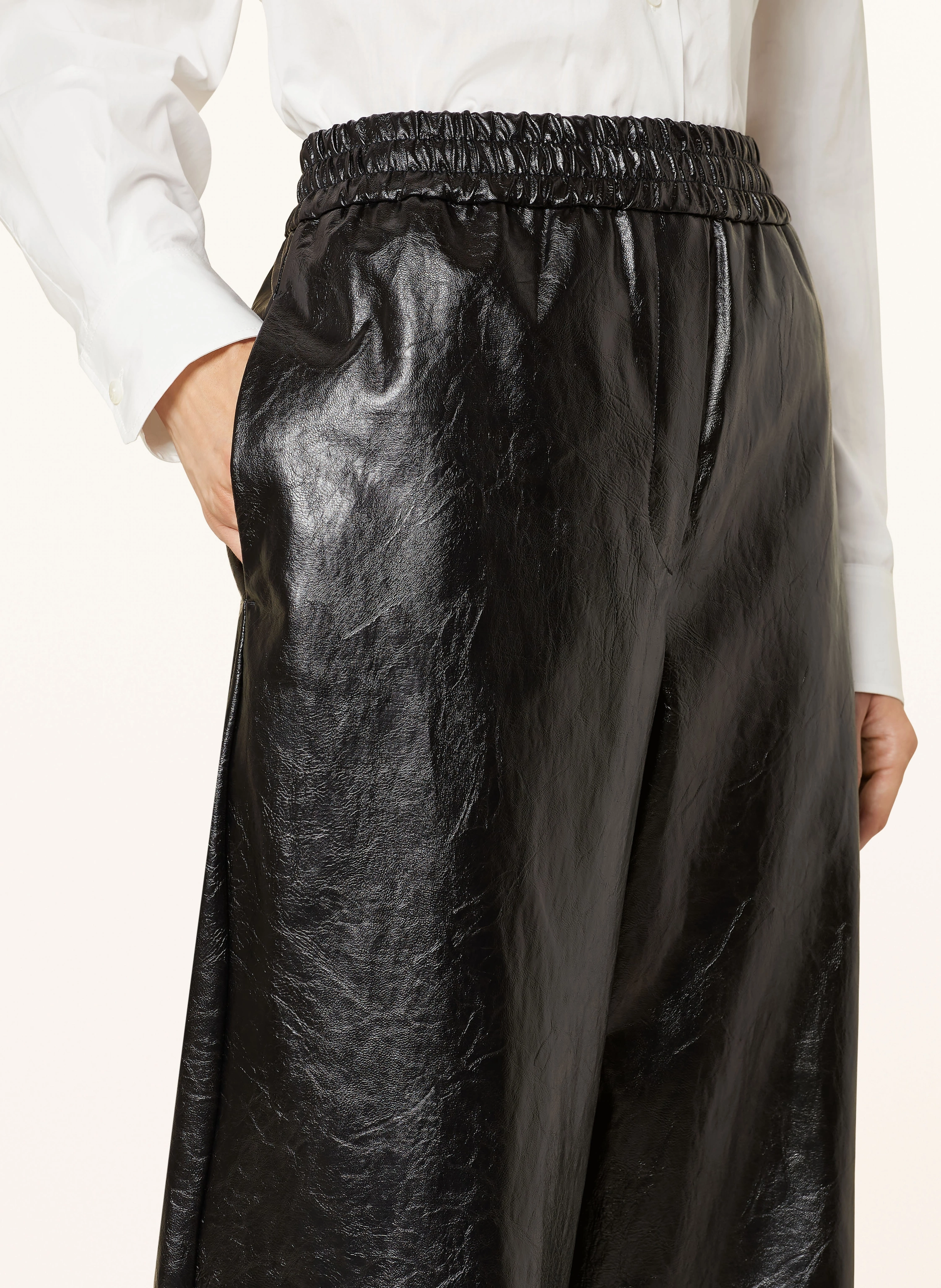 WEEKEND Max Mara Hose PLUTONE in Lederoptik