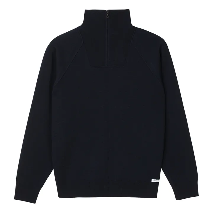 Le Minor Pull Col Camionneur Laine Mérinos | Bleu marine