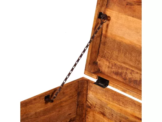 Coffre de rangement cubique Bois de manguier brut