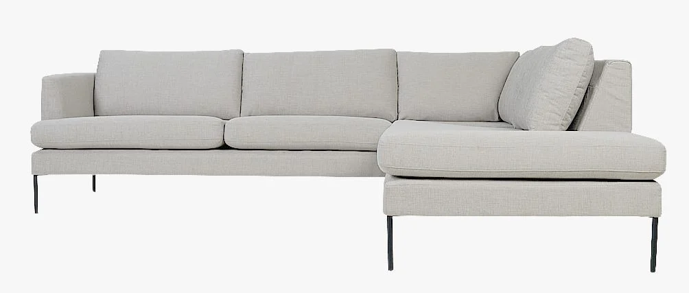 Sofa åpen ende høyre grå - 269x220x80 cm