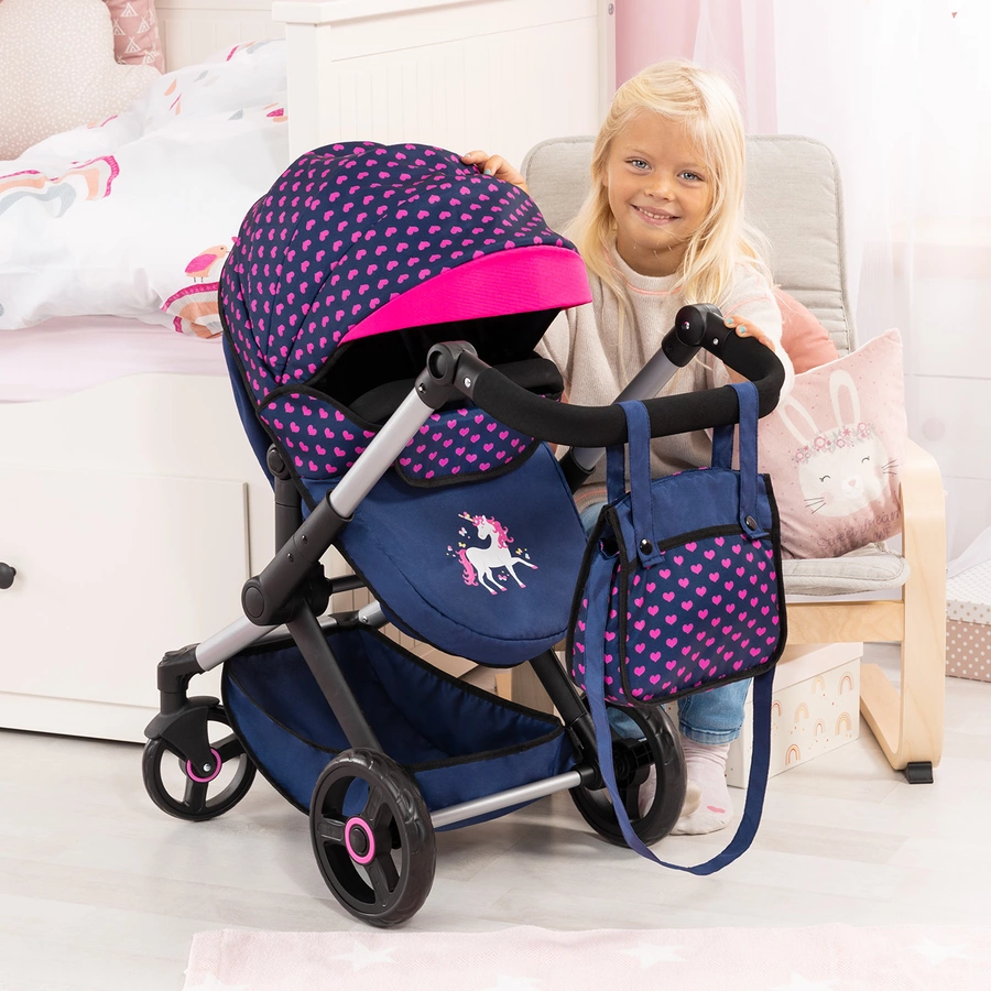 bayer Design Kombi-Puppenwagen Xeo Einhorn
