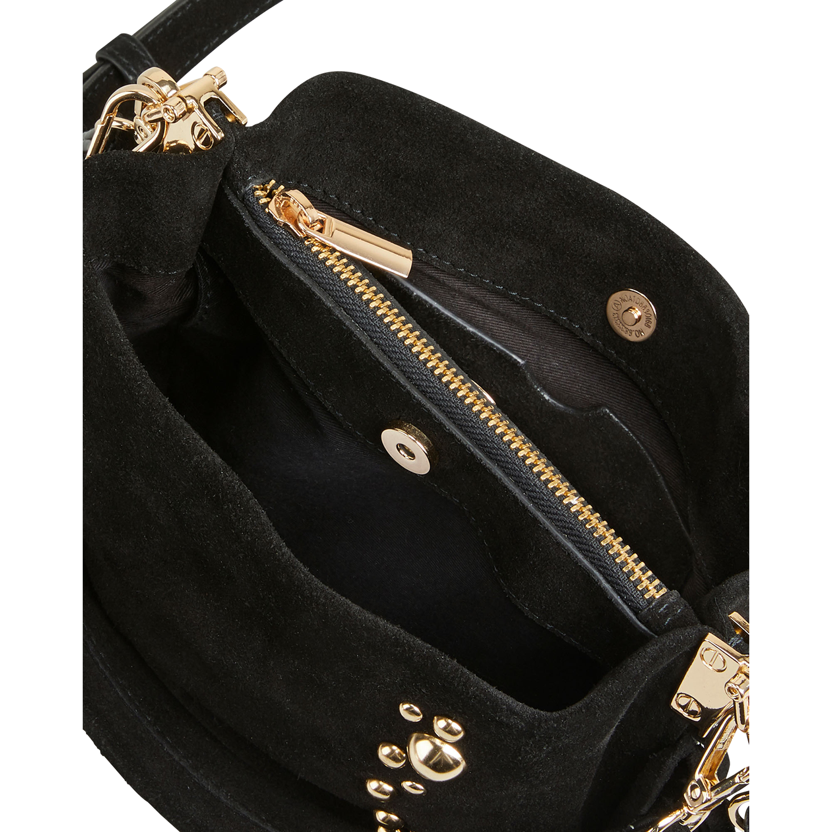 AURELIA - Sac seau en cuir velours | Noir